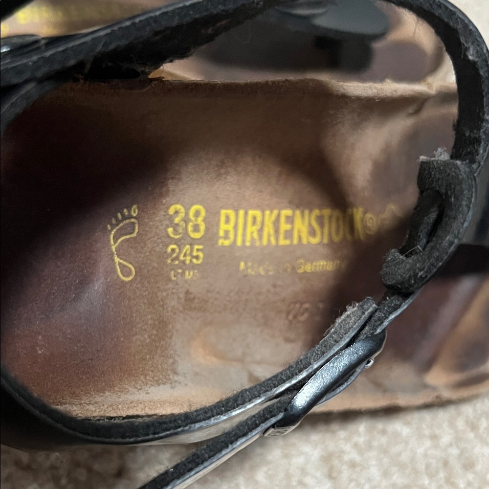 Birkenstock Gizeh Heel Strap Glossy Black Sandals - Picture 8 of 9